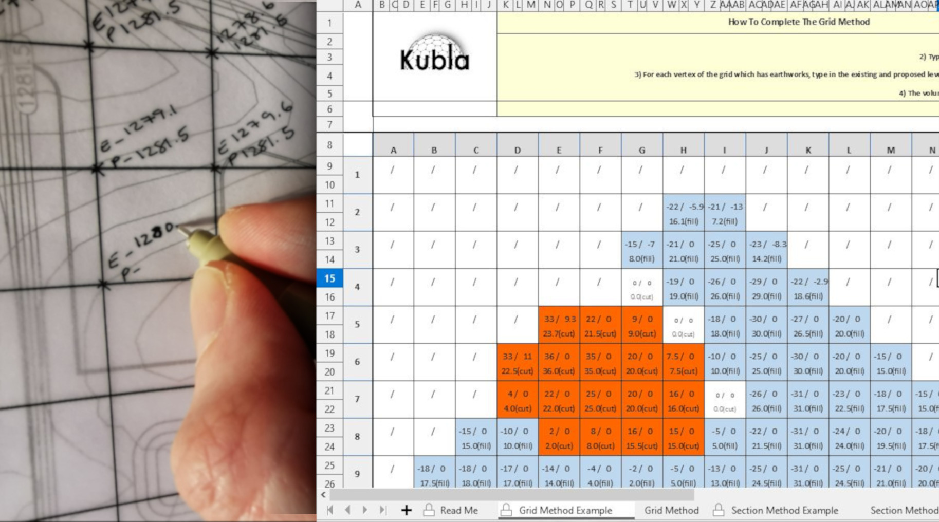 Calculating Earthworks Cut & Fill With A Spreadsheet | Grid Method